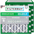 Filterbuy 24x24x4 Air Filter MERV 8 Dust & Allergy Defense (12-Pack) by Filterbuy