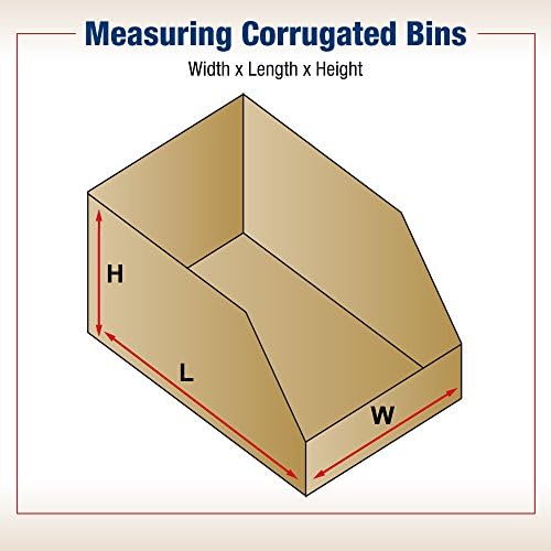 BOX USA BBINMT412K Open Top Bin Boxes, 4" x 12" x 4 1/2", Kraft (Pack of 50) - Image 2