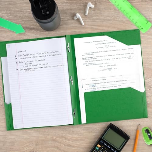 Five Star 2-Pocket Plastic Folder with Stay-Put Tabs and Prong Fasteners, Holds 8.5" x 11" Paper, Assorted Colors, 4 Pack (340300A) - Image 4