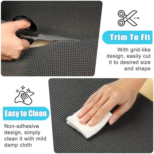 Songrey Non-Slip Shelf Cabinet and Drawer Liner, 12IN x 30FT, Black - Image 5