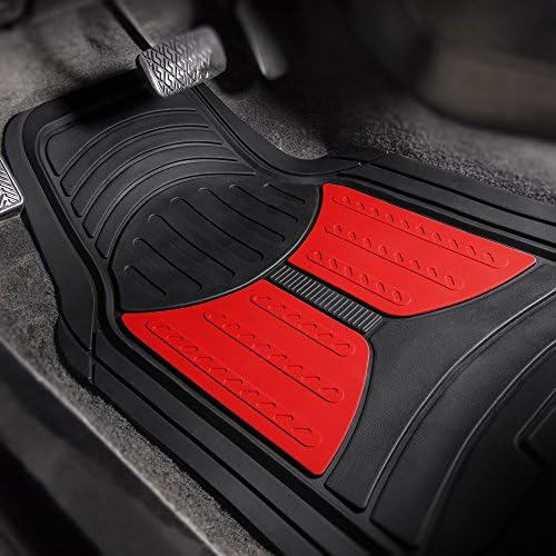 FH Group Full Set Trimmable Rubber Floor Mats, Monster Eyes (Red) - Universal Fit for Cars Trucks and SUVs (Pack of 3) - Image 2