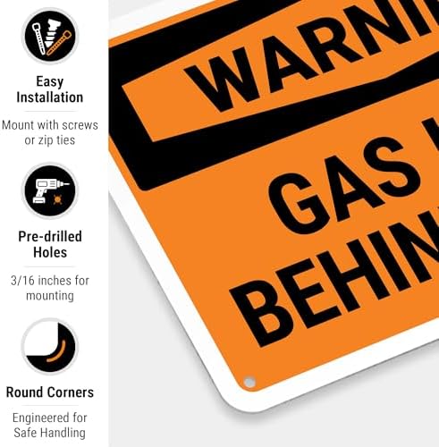 Warning Gas Line Behind Wall OSHA Sign, - Image 2