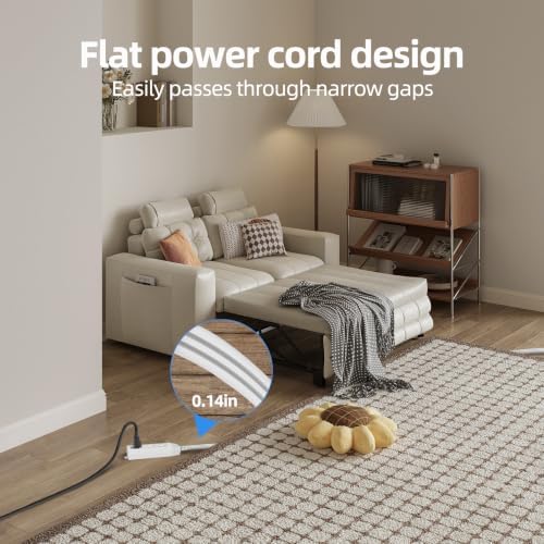 TiFFCOFiO Flat Plug Outlet Strip, 15 Feet Extension Cord 3 Prong, 3 Grounded Outlets with Mounting Holes, 13A/1625W, 16 AWG - Image 7