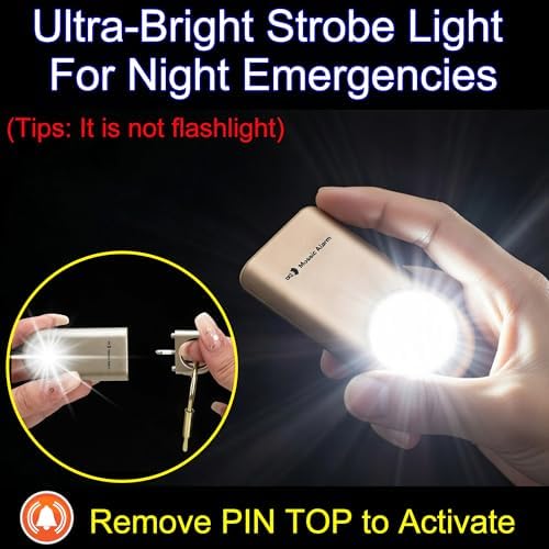 130db Personal Safety Alarm with Ultra Bright Strobe Light. Purple - Image 5