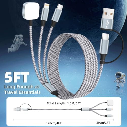 Travel Essentials 3 in 2 Multi Charging Cable for iWatch Charger/IP/USB-C - Image 6