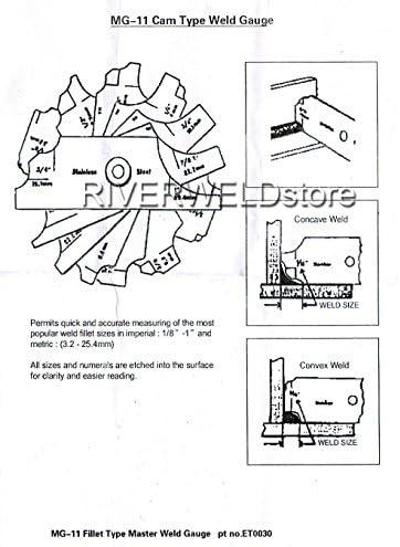 RIVERWELD 7 piece Fillet Weld Set Gage MG-11 Rl Gauge Depth Gauges - Image 5