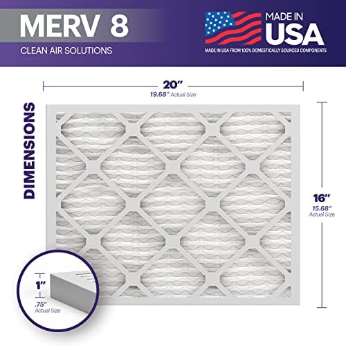 BNX TruFilter 16x20x1 Air Filter MERV 8 (6-Pack) - MADE IN USA – Dust & Pet Defense Electrostatic Pleated Air Conditioner HVAC AC Furnace Filters for Dust, Pet, Mold, Pollen MPR 600 – 700 & FPR 5 - Image 2