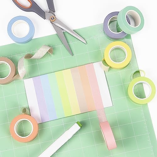 Hutou 8 Rolls Washi Tape Colored Masking Tape 1/2 Inch, Pastel Colors - Image 5
