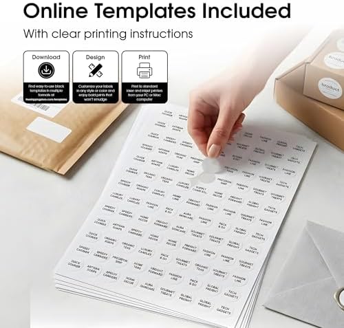 0.75" Round Stickers for Laser & Inkjet, Spartan Industrial Template C001 - Image 3