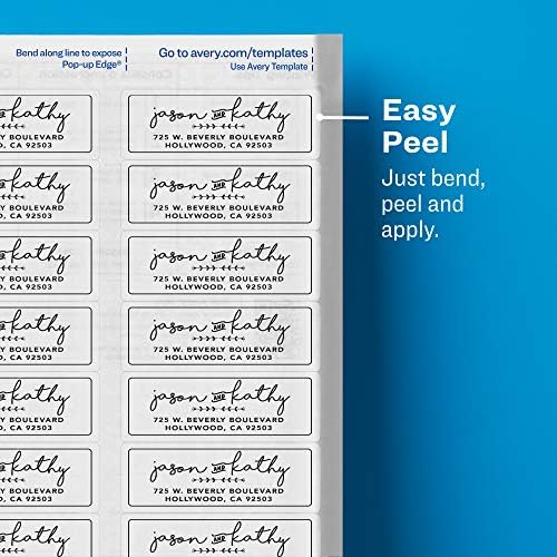 Avery Address Labels Clear 1" x 2-5/8" | Glossy | Sure Feed Technology | For Laser & Inkjet Printers | 300 Labels, Pack of 5 - Image 6