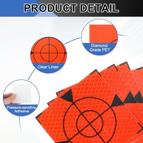 PATIKIL Survey Reflector Target Self-Adhesive Reflective Sheet Surveying Target Mark Tape, Suit for Ship Inspection - Image 3