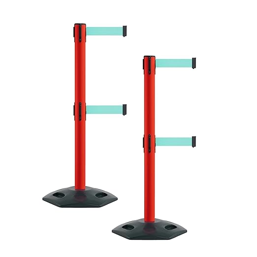 Montour Line MSR630D Set of 2 Retractable Belt Barrier Stanchion, Heavy-Duty by Montour+Line