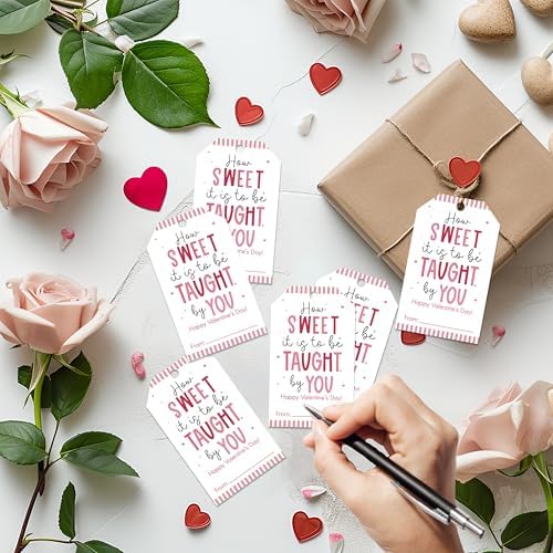 Valentine's Day Gift Tags, 50 Happy Valentine's Day Tags with String - Image 3
