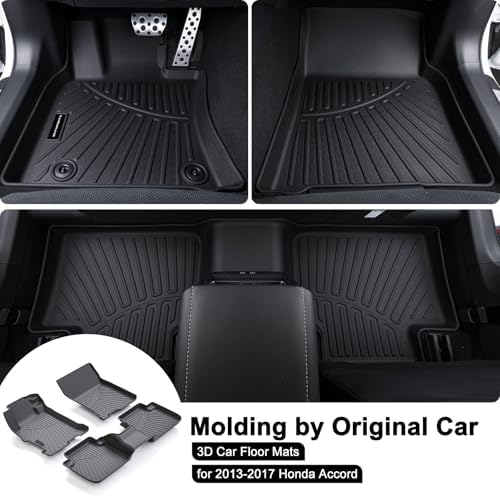TPE Floor Mats for 2013-2017 Honda Accord All Weather Car Floor Liners Fit 2013-2017 Honda Accord Accessories Black - Image 2