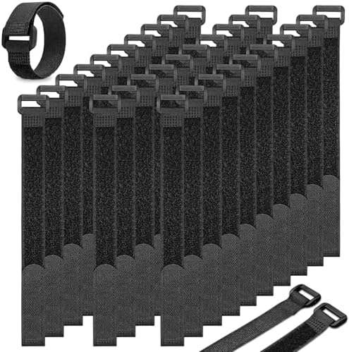 30pcs Reusable Cable Ties 12 Inch - Hook and Loop Cinch Straps for Wire Management - Heavy Duty Cord Organizer & Wire Ties for Electronics, PC, Home & Office by AIRUEEKLOVELIFE