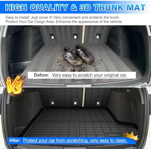 RDX Cargo mat - Trunk Mat for Acura RDX 2019-2025, All Weather Trunk Mat & Backrest Mat for RDX Accessories, Heavy Duty Rubber Mats, Car Accessories - Image 6