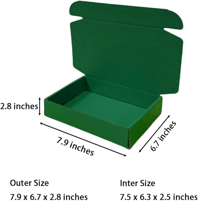 50 Pcs 7.9 x 6.7 x 2.8 inches Large Size Corrugated Cardboard Gift Boxes - Image 2