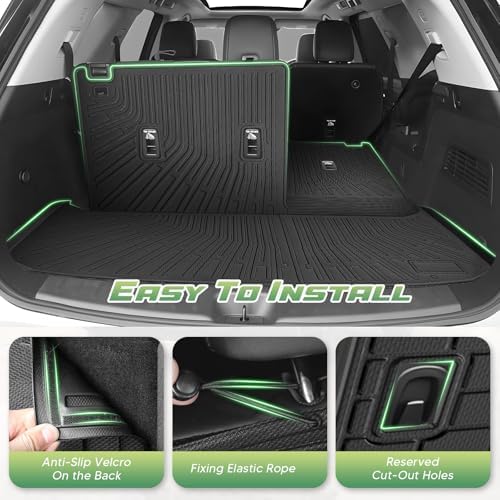 Cartist Cargo Mat & Backrest Mat Fits for Nissan Pathfinder 2022 2023 2024 2025 2026(7/8 Seats) All Weather TPE Trunk mat for Pathfinder Car Accessories for Pathfinder 2022-2026 - Image 3