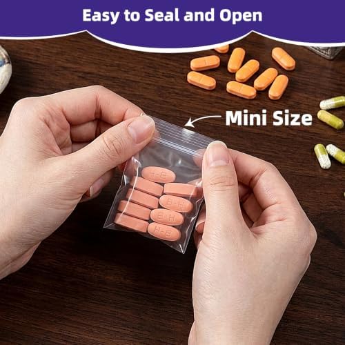 Yotelab Mini Plastic Zip Bags, 2x2 In Clear Resealable Jewelry Bags 200Pcs - Image 4