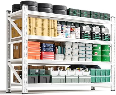 Letaya 4000LBS Storage Shelves Heavy Duty,60" W Garage Shelving Units, 4 Tier Adjustable Utility Rack Shelf,Large Metal Industrial Shelves,for Shop,Warehouse,Basement (60" W x 24" D x 70" H) by LetayaMetalCabinets