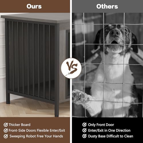 EasyCom 39.96" Dog Crate Furniture for 1 or 2 Dogs, 35-60 Pounds, Dark Grey - Image 6