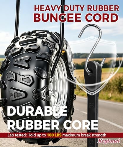 10" 15" 21" 31" Bungee Cords with Hooks Heavy Duty 20 Pack – EPDM Rubber UV Resistant, Assorted Sizes, Tarp Straps Tie Down for Truck, Towing, Construction, Marine, Trailer - Image 4