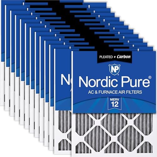 Nordic Pure 18x20x1 Pleated MERV 12 Plus Carbon Air Filters 24 Pack by NordicPure