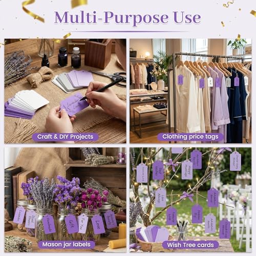 SallyFashion 170 PCS Gift Tags with String Attached, 1.8X3.4 inch - Image 2