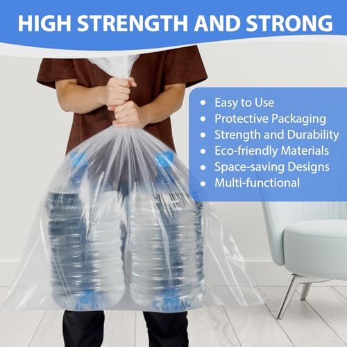 Large Clear Plastic Storage Bags, 35" x 47 Food-Grade Clear Plastic Flat Open Poly Bags for Blanket, Pillows, Seasonal Clothing, Comforter and Basement Storage (2 Mil/10 Count) - Image 5