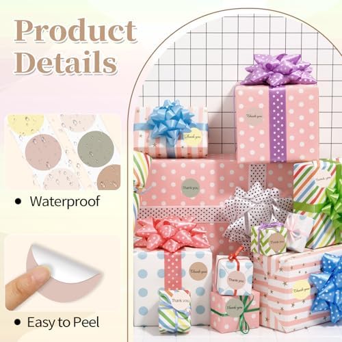 1.5 inch Round Thermal Label,Morandi Thermal Sticker Labels,Direct Thermal Printer Label for DIY Logo Design,Thanks Card,500 Labels/1 Roll - Image 3