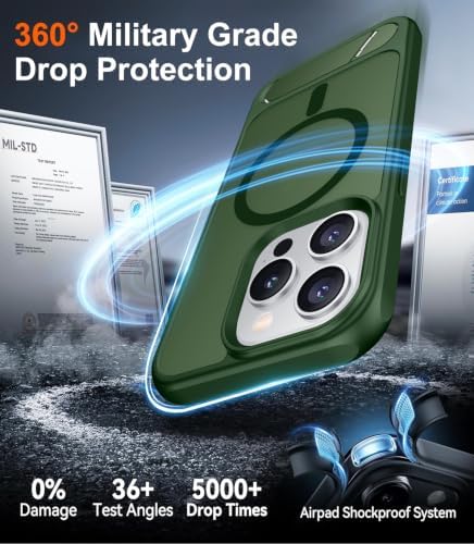 Temdan Magnetic Compatible with iPhone 15 Pro Case, [Built-in Invisible Kickstand][Compatible with MagSafe] [Military Grade Shockproof] Slim Translucent Matte Phone Case for iPhone 15 Pro 6.1" - Image 4
