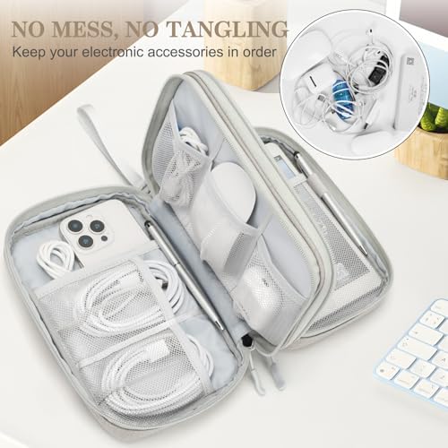 FYY Electronic Organizer, Travel Tech Pouch Bag, Large, Khaki - Image 5