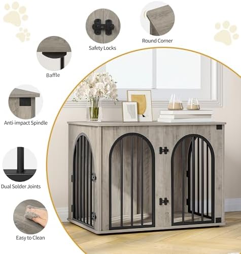 Hzuaneri 31.5'' Dog Crate Furniture,Dog Kennel Indoor for Small/Medium Dogs - Image 7