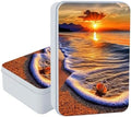 Large Metal Tins Box-7.1” x4.7”x2“ Rectangular Empty Storage Box With Lid Decorative Organizer Storage Tin Case For Office/Cookie/Candy/Jewelry/Photo/Letter-Seaside Sunset by Unknown