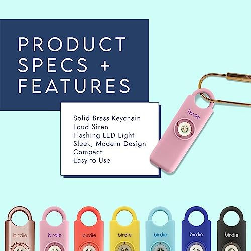 She’s Birdie–The Original Personal Safety Alarm for Women by Women–Loud Siren, Strobe Light and Key Chain in a Variety of Colors (Blossom) - Image 3