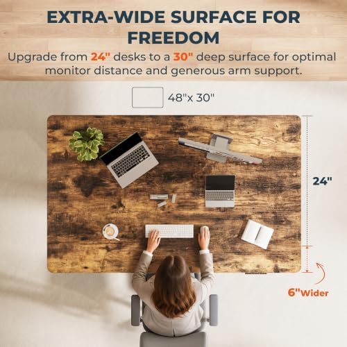 48x 30x 1''One-piece Standing Desk Stand Up Adjustable Desk - Image 3