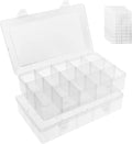 2 Pack 15 Grids Clear Plastic Organizer Box by Umirokin