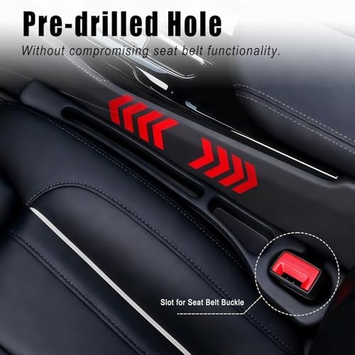 Car Seat Gap Filler Organizer 2 Pack, Anti-Drop Car Seat Gap Filler, Black - Image 4