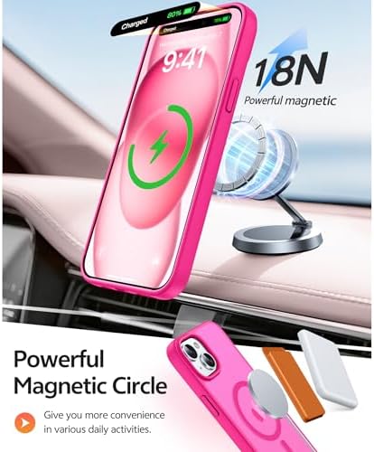 FNTCASE for iPhone 15/14/13 Case, Fit for Magsafe, Glass Screen Protector - Image 3