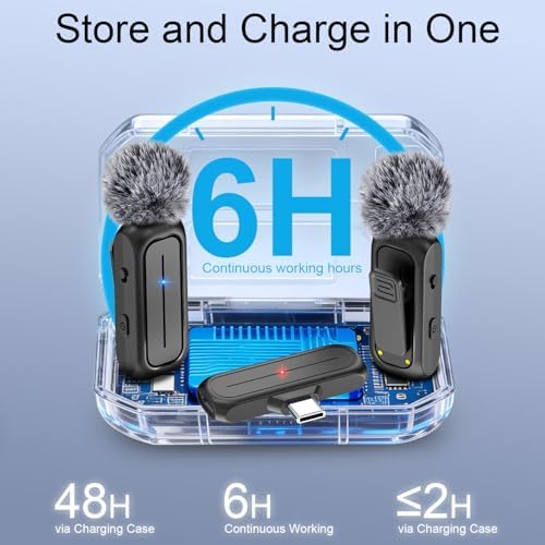 Wireless Mini Lavalier Microphone for iPhone, Android w/ Charging Case - Image 5