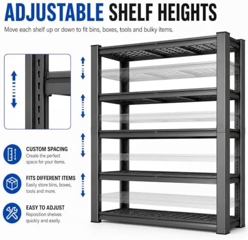 Tote Storage Rack, Garage Shelving Heavy-Duty Storage Bin Rack, 6-Tier Storage Shelves, Commerical Rack for Garage, Warehouse, Basement, Pantry (Totes Not Included) - Image 4