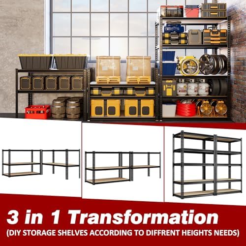 2025LBS Heavy Duty Garage Shelving 5-Tier Garage Storage Shelves - Image 5