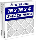 Filter King 16x16x4 Air Filter MERV 8, AC Furnace Filters (2-Pack) by FilterKing