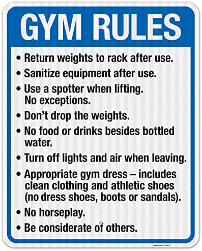Gym Rules Return Weights to Rack After Use Sanitize Equipment After Use by SigoSigns