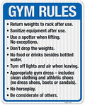 Gym Rules Return Weights to Rack After Use Sanitize Equipment After Use by SigoSigns