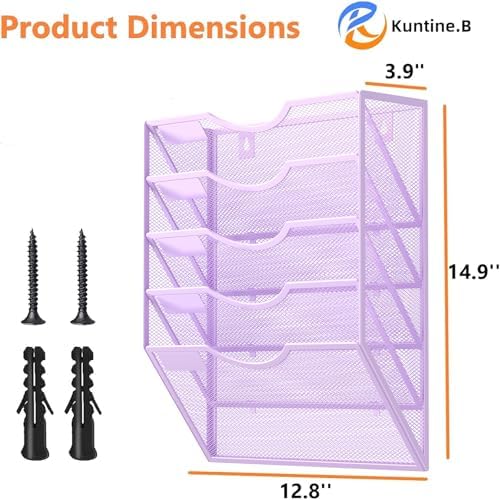Kuntine.B Wall File Organizer Office Hanging Magazine Holder Wall File Organizer for Office Home - Image 2