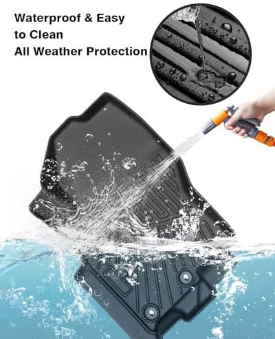 Powerty Floor Mats for 2022 2023 2024 2025 Nissan Frontier (Crew Cab with 2nd Row Under-Seat Storage) All Weather 3D TPE Anti-Slip Car Liners for 1st & 2nd Row Accessories - Image 3