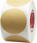 Hcode 2'' Natural Circle Price Stickers Kraft Paper Dots Labels Target Pasters by Hcode