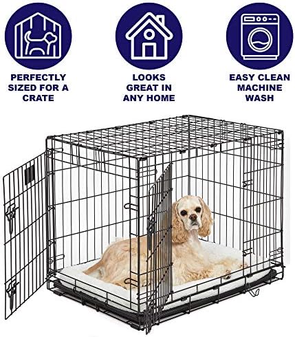 MidWest Homes for Pets QuietTime Dog Bed – White Fleece Bolster, Ultra-Soft and Machine Washable, Fits 24-Inch Crates and Carriers, for Small Breed Dogs (Pack of 2) - Image 3