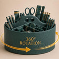 Aesthetic PU Leather Rotating Desk Storage Organizer, Green by Unknown